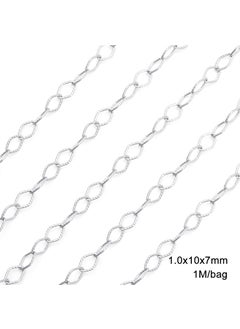 Handmade Titanium Steel Stainless Steel Chain Flower Pressing Chain DIY Mother-Child Necklace Bracelet Jewelry Accessories Materials #05 1.0*10 diamond embossing chain width about 7mm