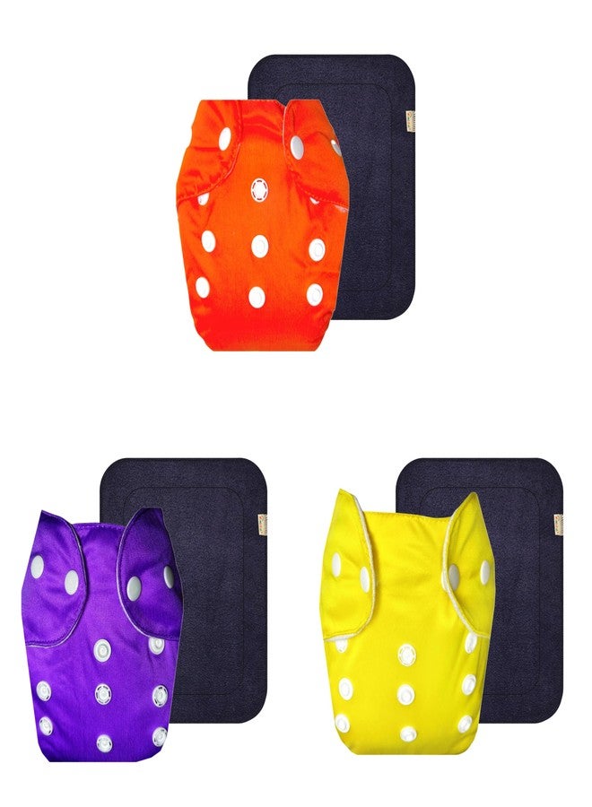 Dumbledo Lite Cloth Diaper with Gray Insert (Pack of 3) | Snug Fit | Leakproof | Adjustable Snaps | Perfect for Indian Summers | 3 Months - 2 Years | Unisex Baby - Image 1