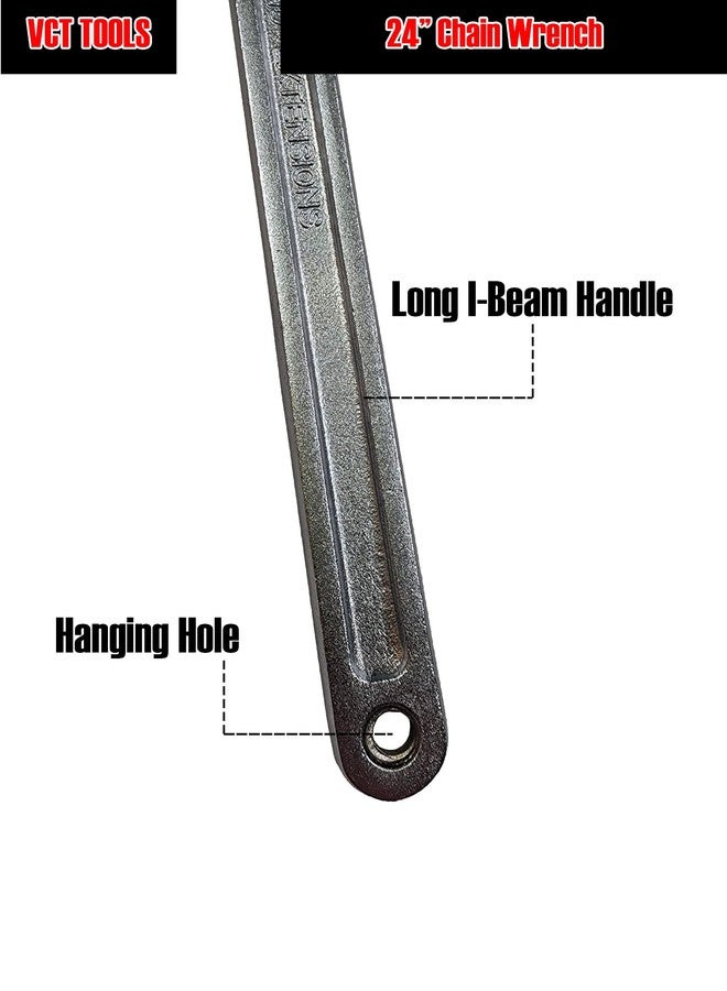 VCT 24" Chain Wrench, Adjustable Oil Filter Chain Wrench Fits up too 6.7" Dia - Image 3