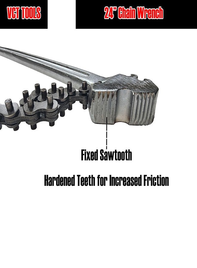 VCT 24" Chain Wrench, Adjustable Oil Filter Chain Wrench Fits up too 6.7" Dia - Image 4