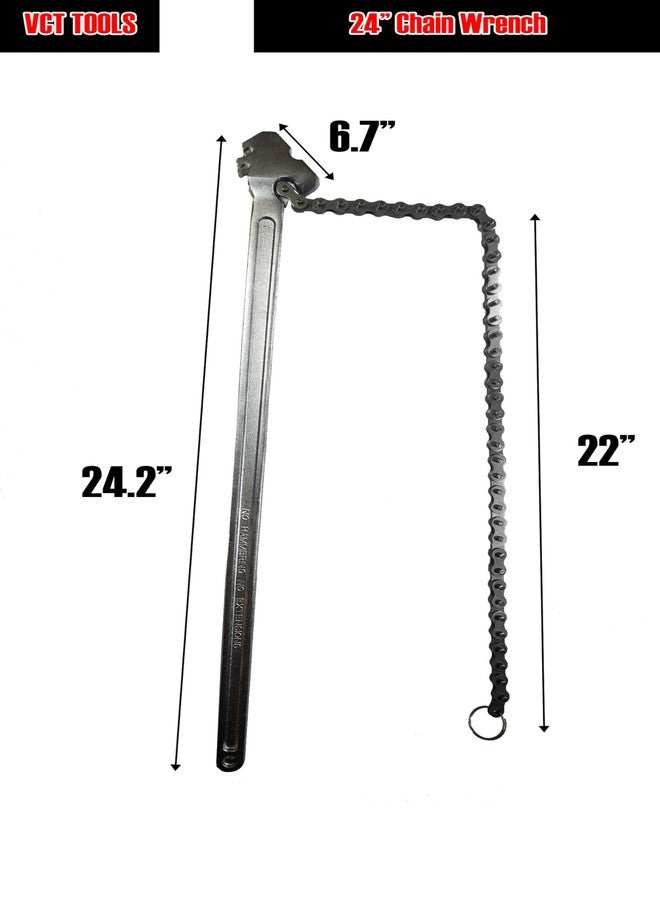 VCT 24" Chain Wrench, Adjustable Oil Filter Chain Wrench Fits up too 6.7" Dia - Image 2