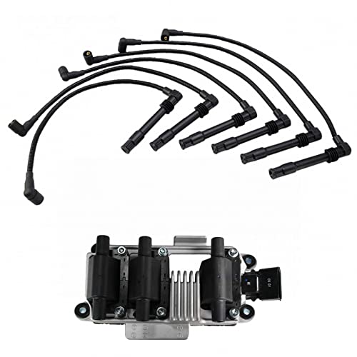TRQ Ignition Kit Ignition Coil Spark Plugs Wire Set Compatible with 1998-2001 Audi A4 A4 Quattro 1999-2001 A6 A6 Quattro 1998-2005 Volkswagen Passat - Image 1