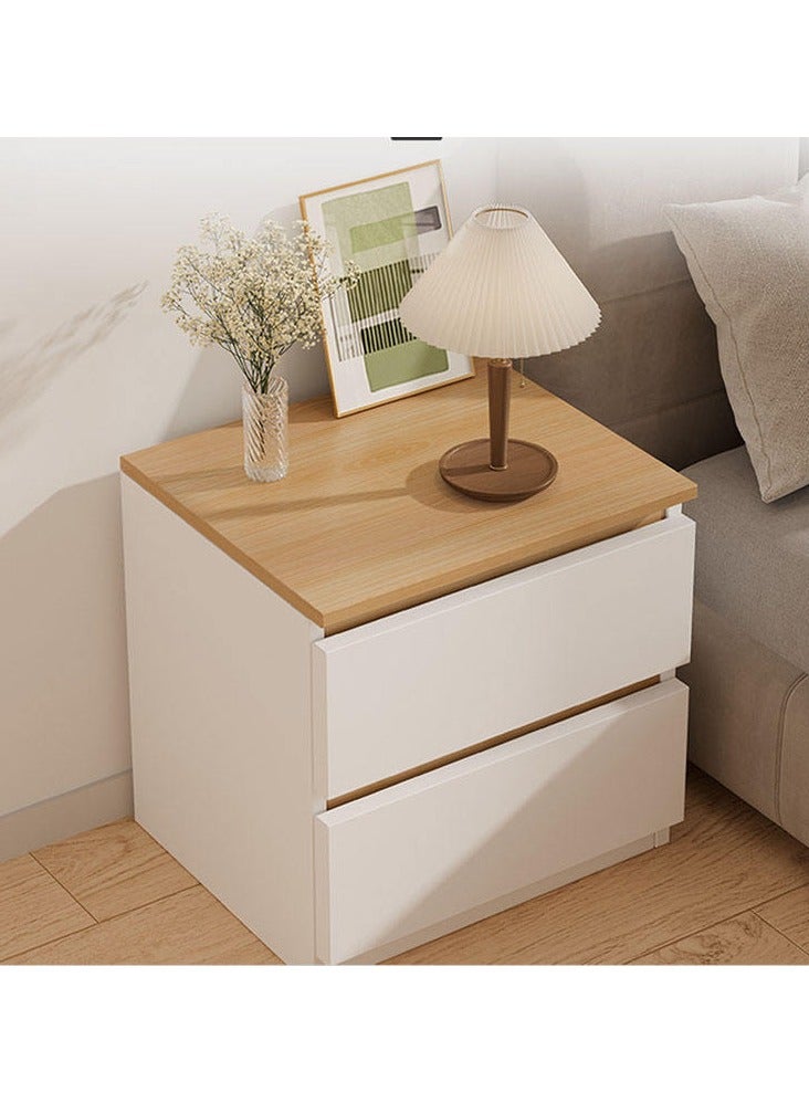 هاي هونور منضدة ليلية بدرجين، منضدة غرفة نوم، طاولة جانبية خشبية حديثة مع درجين، طاولة سرير جانبية صغيرة، لغرفة نوم حضانة غرفة المعيشة (المقاس: 40 سم) - Image 2