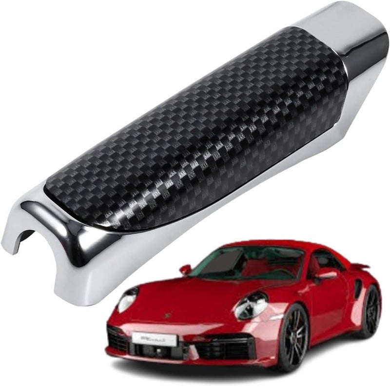 DASHDYNAMO Carbon Fibre Car Handbrake Cover | Anti Slip Car Handbrake Protector Grip | Interior Car Accessory | Parking Brake Cap with Grip | Universal Fit for Hondaa Amazee (Carbon Fibre) - Image 1
