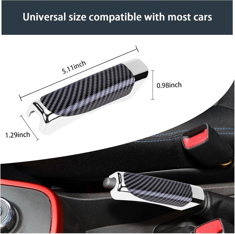 DASHDYNAMO Carbon Fibre Car Handbrake Cover | Anti Slip Car Handbrake Protector Grip | Interior Car Accessory | Parking Brake Cap with Grip | Universal Fit for Hondaa Amazee (Carbon Fibre) - Image 2