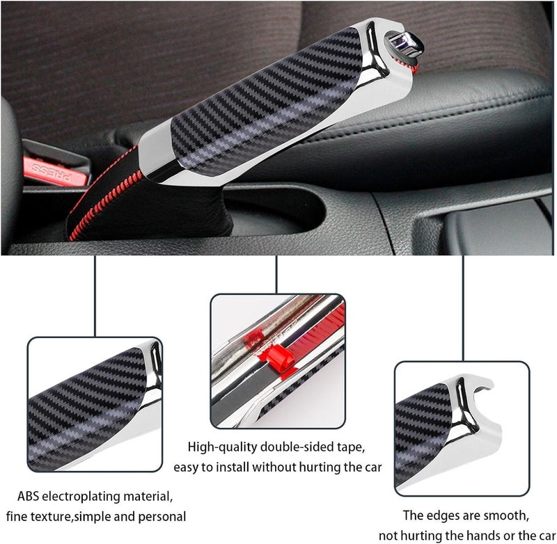 DASHDYNAMO Carbon Fibre Car Handbrake Cover | Anti Slip Car Handbrake Protector Grip | Interior Car Accessory | Parking Brake Cap with Grip | Universal Fit for Hondaa Amazee (Carbon Fibre) - Image 5