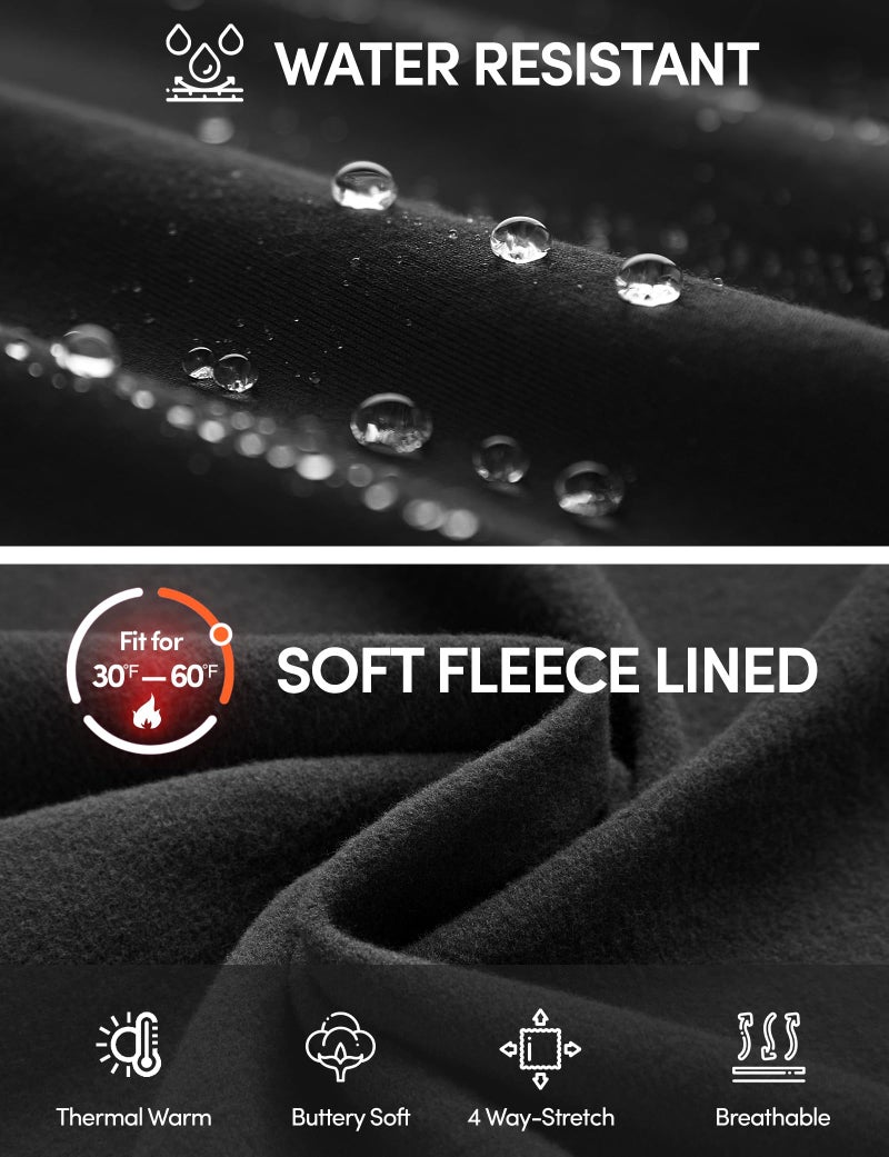 IUGA Fleece Lined Pants Women Water Resistant Hiking Pants Winter Flare Leggings with Pockets Bootcut Thermal Black - Image 4