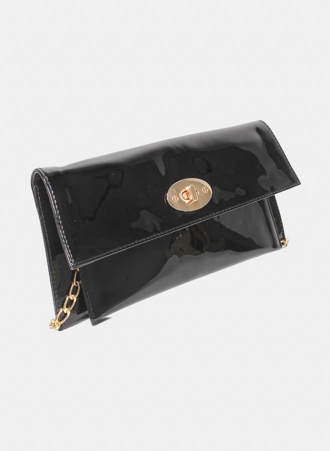 Glitter Women Bag with Cross Hand - Black - Image 2