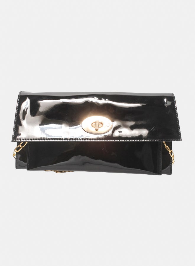 Glitter Women Bag with Cross Hand - Black - Image 1