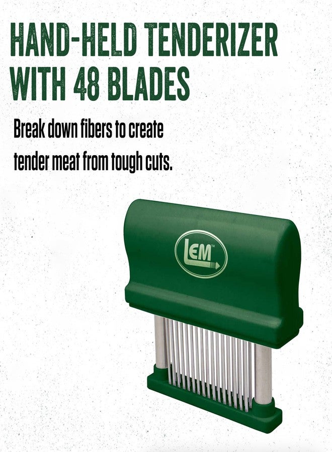 LEM Products Hand Held Tenderizer with 48 Blades, Stainless Steel and Plastic, Green - Image 2