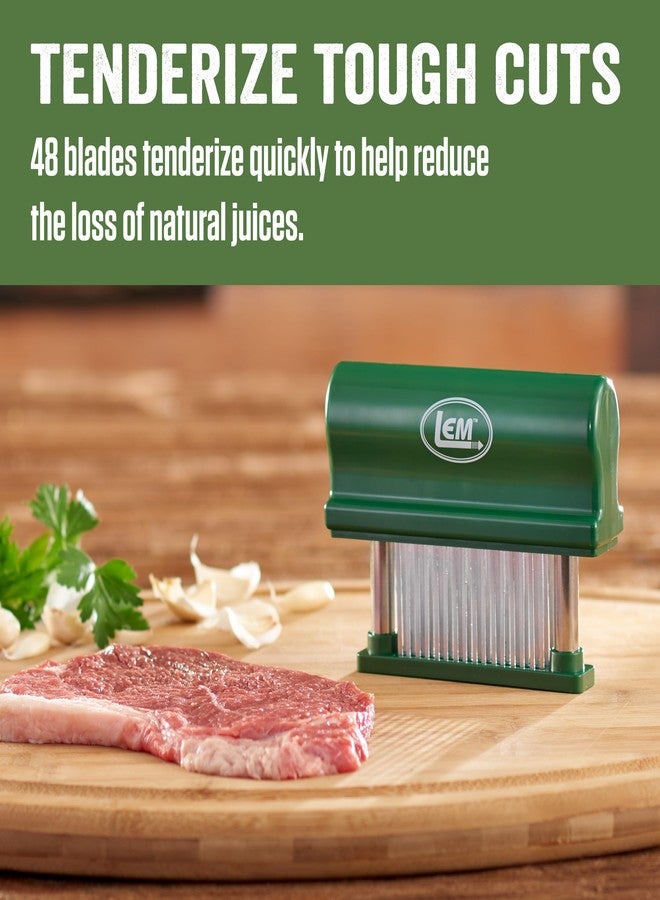 LEM Products Hand Held Tenderizer with 48 Blades, Stainless Steel and Plastic, Green - Image 3
