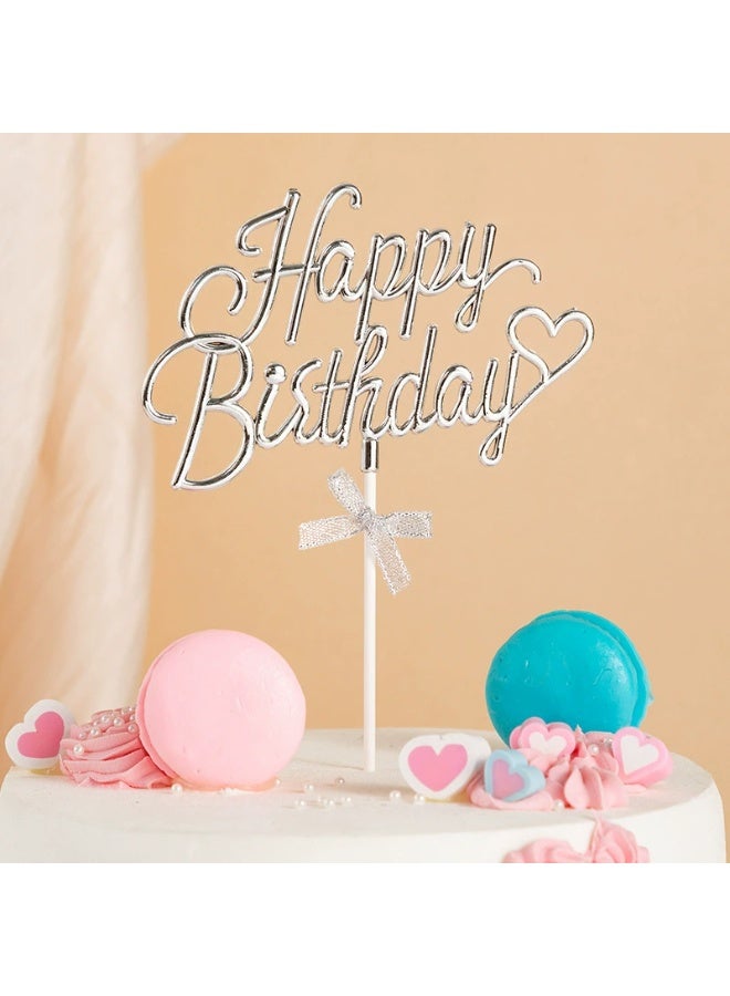 Happy Birthday Cake Topper Gold Plastic Cupcake Decorations Dessert Cupcake Décor Holiday and Party Supplies Theme Birthday Party - Image 4