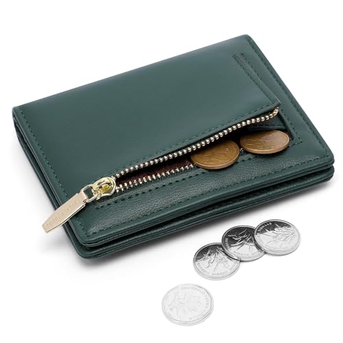 Altally Small Women Wallet RFID Blocking Bifold Pocket Wallet Slim Compact Ladies Purse Mini Wallets For Women (Dark Green) - Image 2