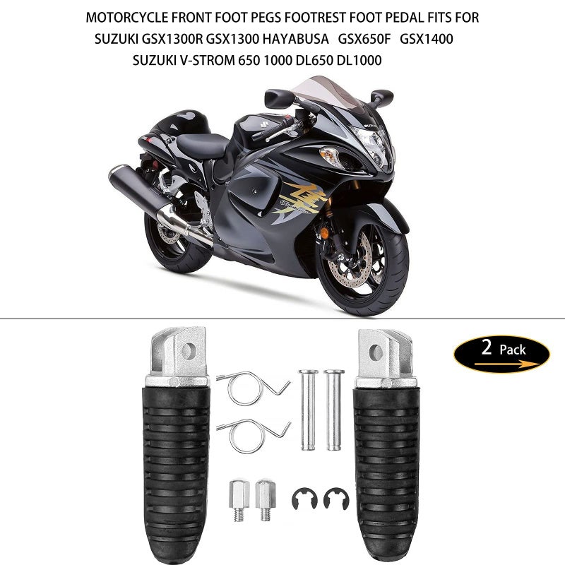 VPZMT دعامات القدم الأمامية VPZMT لسيارات سوزوكي GSX1300R GSX1300 هايابوسا من 1999-2012، GSX650F من 2008-2012، GSX1400 من 2002-2008، V-Strom 650 1000 DL650 DL1000 لجميع السنوات (سوزوكي-أمامي) - Image 2