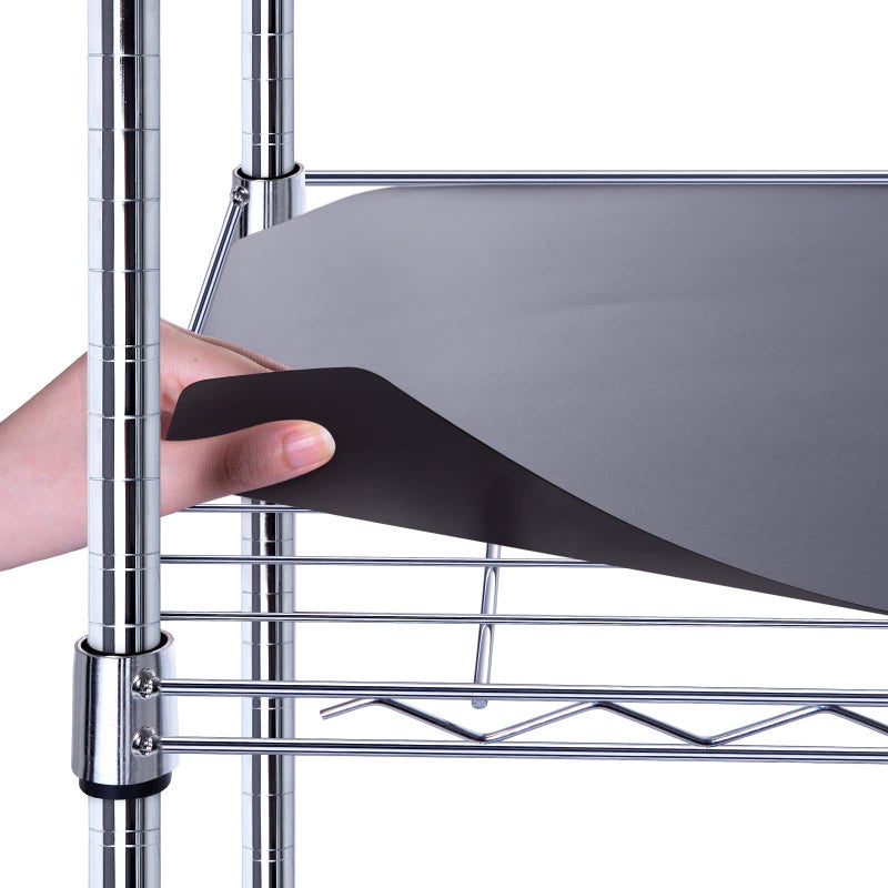 BRIAN & DANY Wire Shelf Liner 14" X 30", Heavy Duty Shelf Liners for Wire Shelving, Waterproof Protector Mats, Set of 5, Black - Image 1