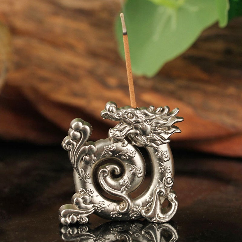 2pcs Zine-alloy Incense Censers Dragon-shaped Incense Holders - Image 2