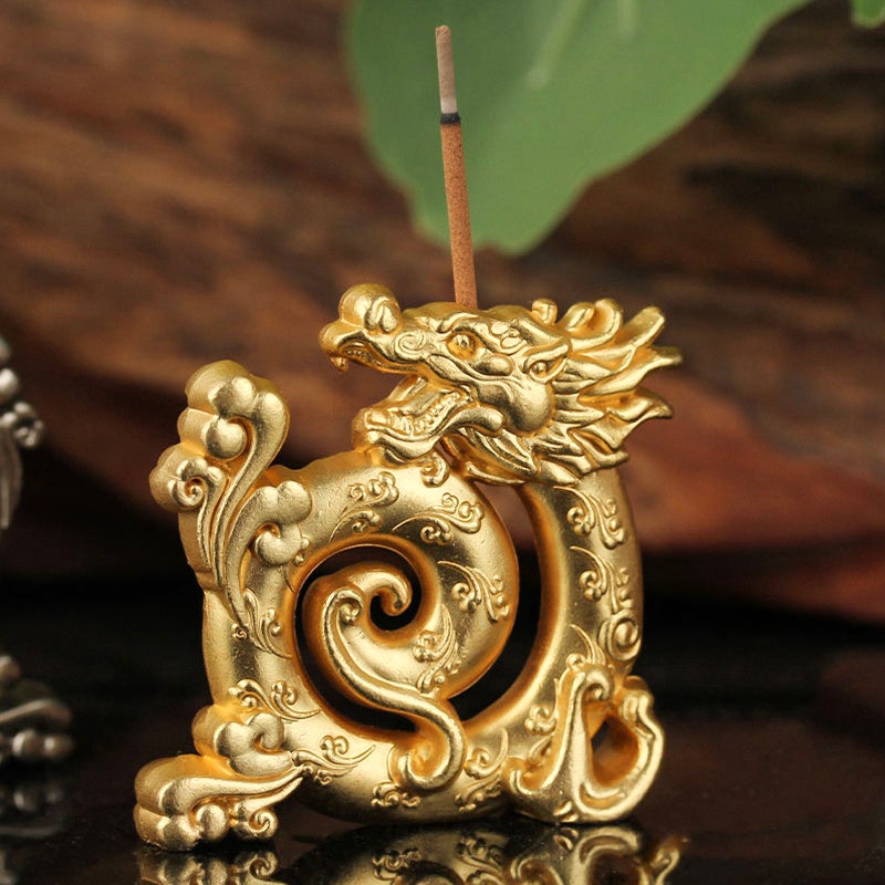2pcs Zine-alloy Incense Censers Dragon-shaped Incense Holders - Image 1