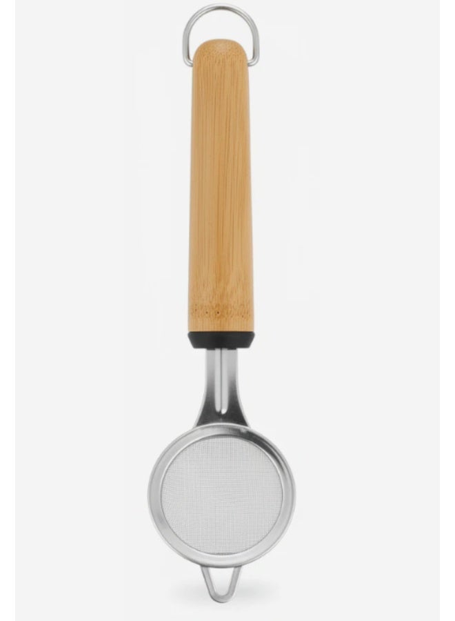 Shengya Compact Stainless Steel Tea Strainer with Wooden Handle – Fine Mesh Infuser for Single Cup Brewing (6 cm) - Image 1
