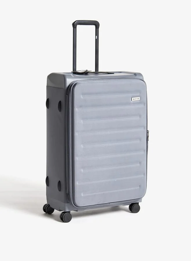 وايف Women's Textured Softcase Luggage Trolley Bag with Retractable Handle