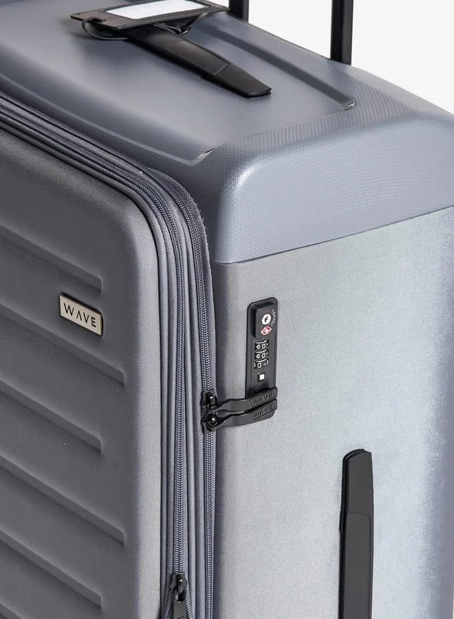 وايف Women's Textured Softcase Luggage Trolley Bag with Retractable Handle