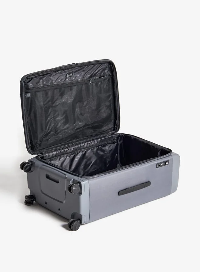 وايف Women's Textured Softcase Luggage Trolley Bag with Retractable Handle
