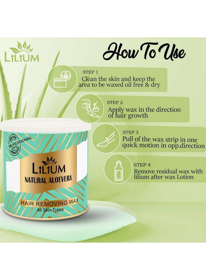LILIUM Natural Aloe Vera Hair Removing Wax 600Gm | For Legs, Arms, Underarms, Bikini Line, & Full Body | Aloe Soothes & Hydrates Skin | Quick & Easy Hair Removal At Home | Men & Women - Image 4