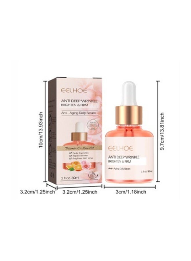 EELHOE - Vitamin C & Rose Oil Anti Aging Daily Serum,Anti Deep Wrinkle Brighten & Firm,  Rose Oil Of Moisturizing, Anti Deep Wrinkle 30ml - Image 1