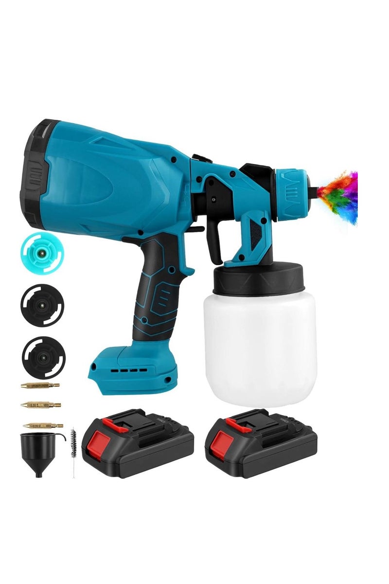 Cordless Paint Gun, Cordless Paint Sprayer, Brushless Motor, 2x4.0Ah 21V Battery, Electric Paint Sprayer 800ml/min, 800ml, Cordless Paint Gun - Image 1