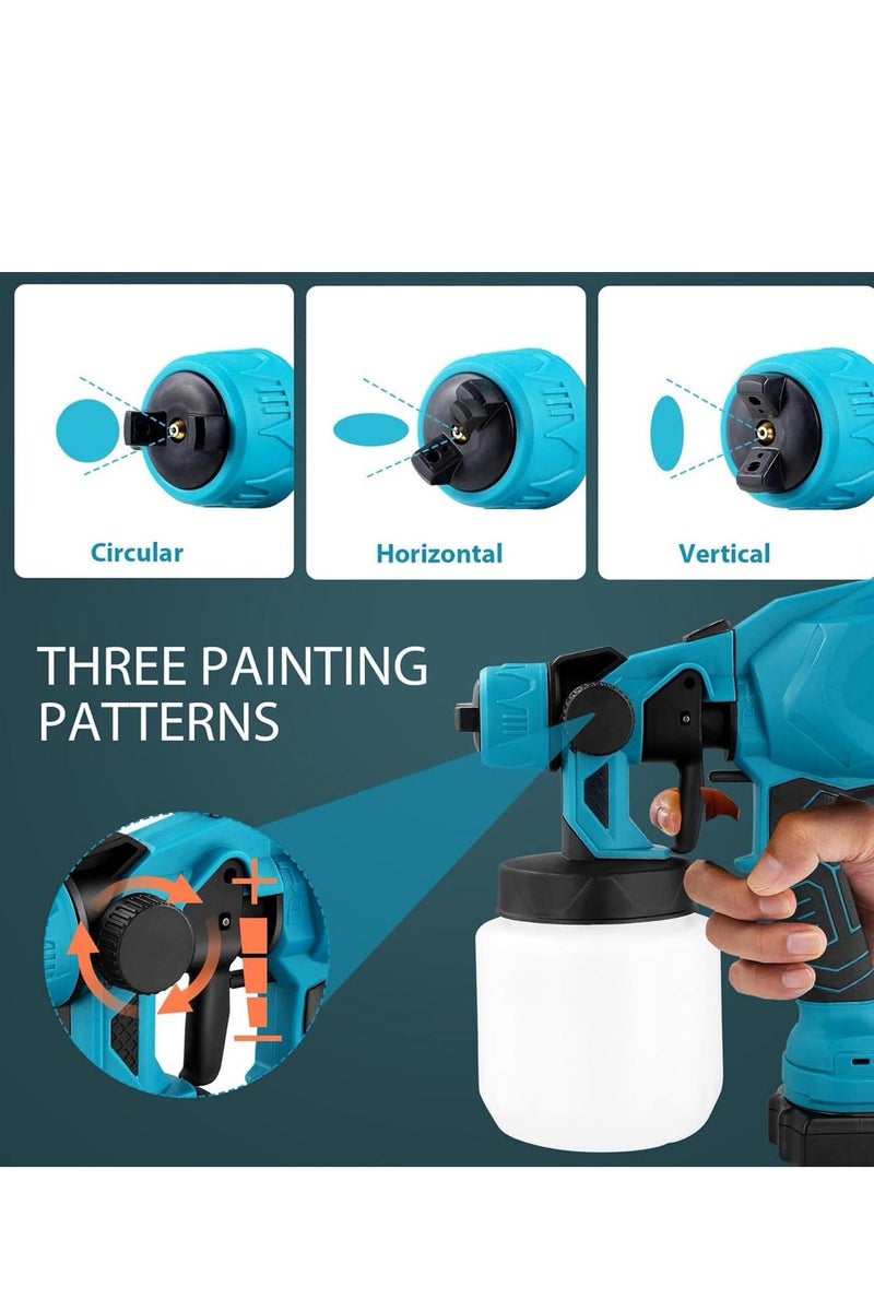 Cordless Paint Gun, Cordless Paint Sprayer, Brushless Motor, 2x4.0Ah 21V Battery, Electric Paint Sprayer 800ml/min, 800ml, Cordless Paint Gun - Image 4