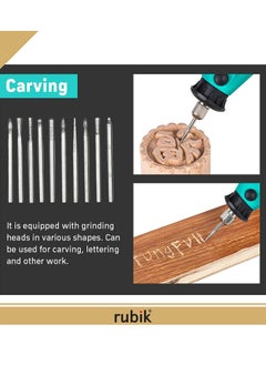 Rubik Rotary Tool Kit with MultiPro Keyless Chuck and Flex Shaft 211pcs Accessories Variable Speed 130W Electric Drill Set for Grinding Engraving Crafting Projects (Green)  - Image 5