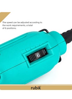 Rubik Rotary Tool Kit with MultiPro Keyless Chuck and Flex Shaft 211pcs Accessories Variable Speed 130W Electric Drill Set for Grinding Engraving Crafting Projects (Green)  - Image 4