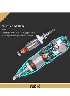 Rubik Rotary Tool Kit with MultiPro Keyless Chuck and Flex Shaft 211pcs Accessories Variable Speed 130W Electric Drill Set for Grinding Engraving Crafting Projects (Green)  - Image 3