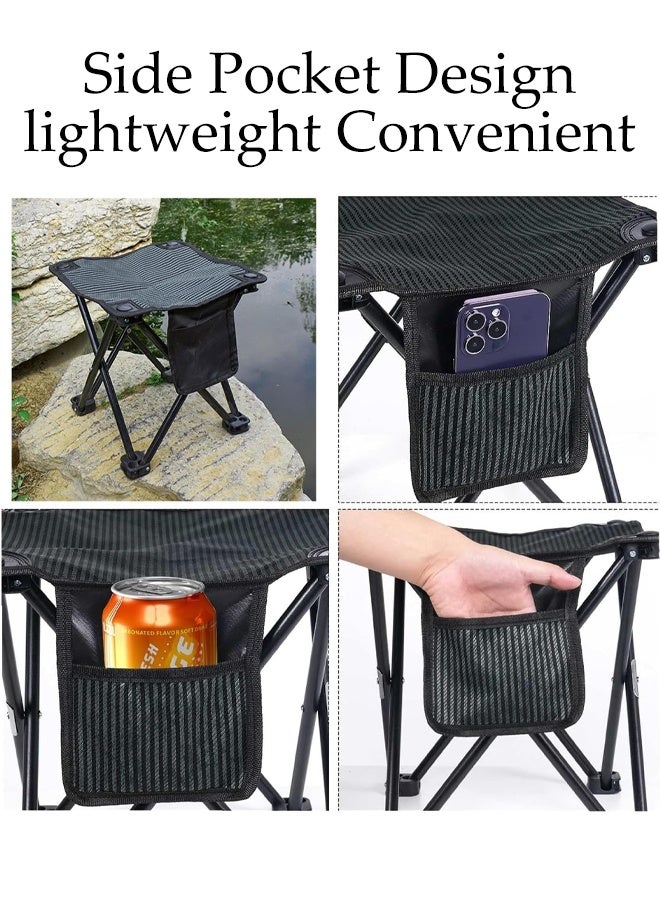 DUNISO Camping Stool, Foot Stools, Portable Folding Stool with storage Bag for Outdoor Walking, Hiking, Fishing (Black) - Image 5