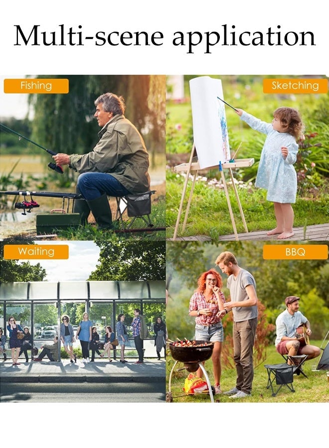 DUNISO Camping Stool, Foot Stools, Portable Folding Stool with storage Bag for Outdoor Walking, Hiking, Fishing (Black) - Image 4