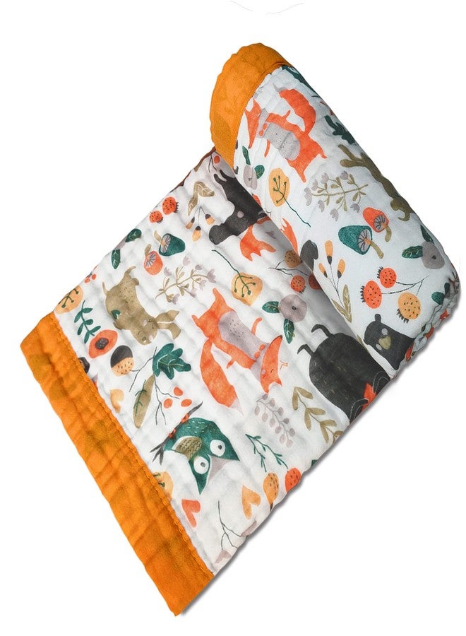 Setaria Viridis Toddler Blankets- Forest Animals Breathable Muslin Baby Blanket Ultra-Soft Baby Muslin Quilt 6 Layers Lightweight Newborn Nursery Crib Stroller Daycare Blanket for Summer - Image 1