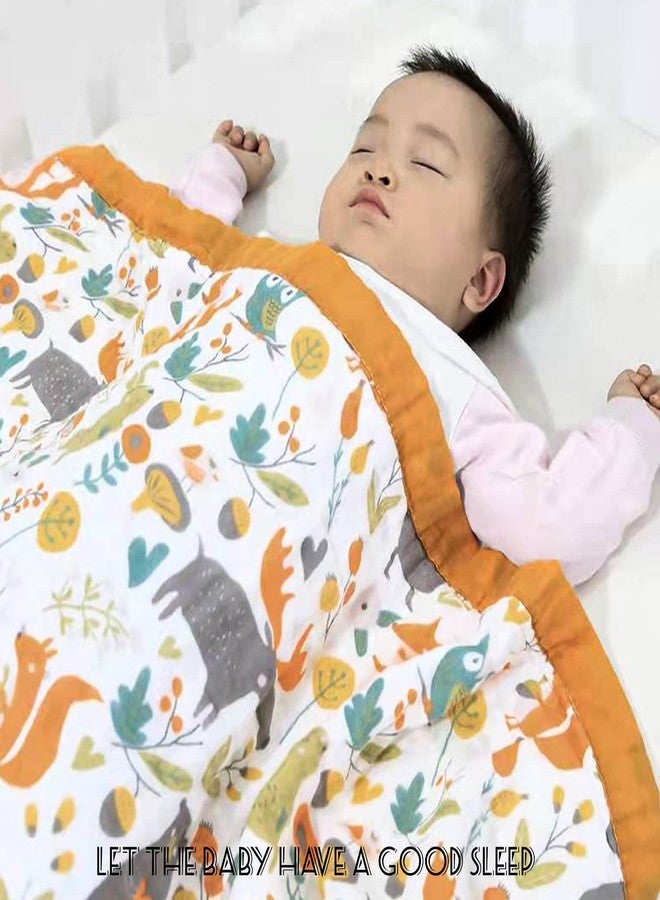 Setaria Viridis Toddler Blankets- Forest Animals Breathable Muslin Baby Blanket Ultra-Soft Baby Muslin Quilt 6 Layers Lightweight Newborn Nursery Crib Stroller Daycare Blanket for Summer - Image 5