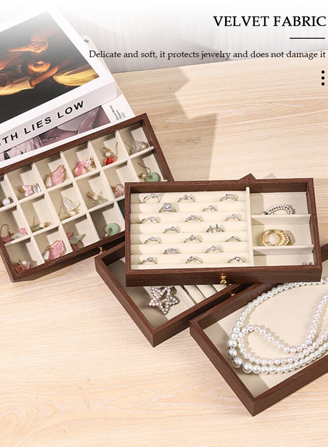 DUNISO 3 Layer Jewelry Box for Women, Jewelry Organizer Box,Anti-oxidation Jewelry Boxes,Glass Lid Jewelry Organizer with 3 Drawers for Earring, Bangle, Bracelet, Necklace and Rings - Image 3