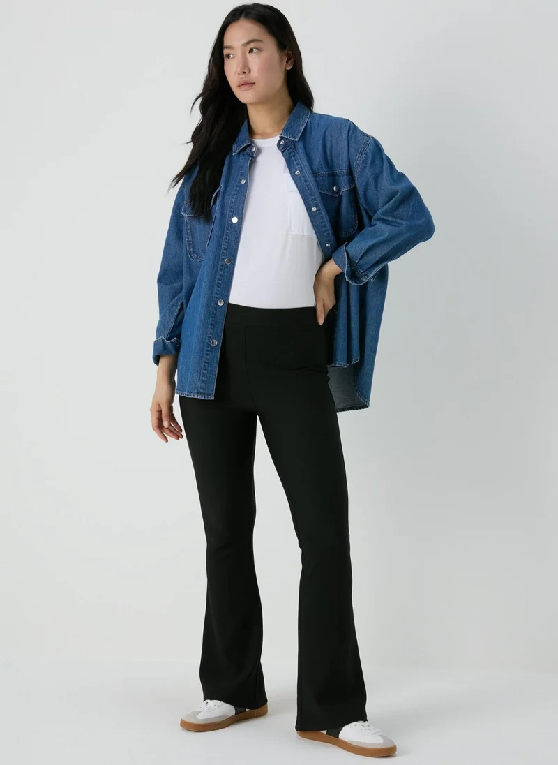 ماتلان Black Flared Leggings