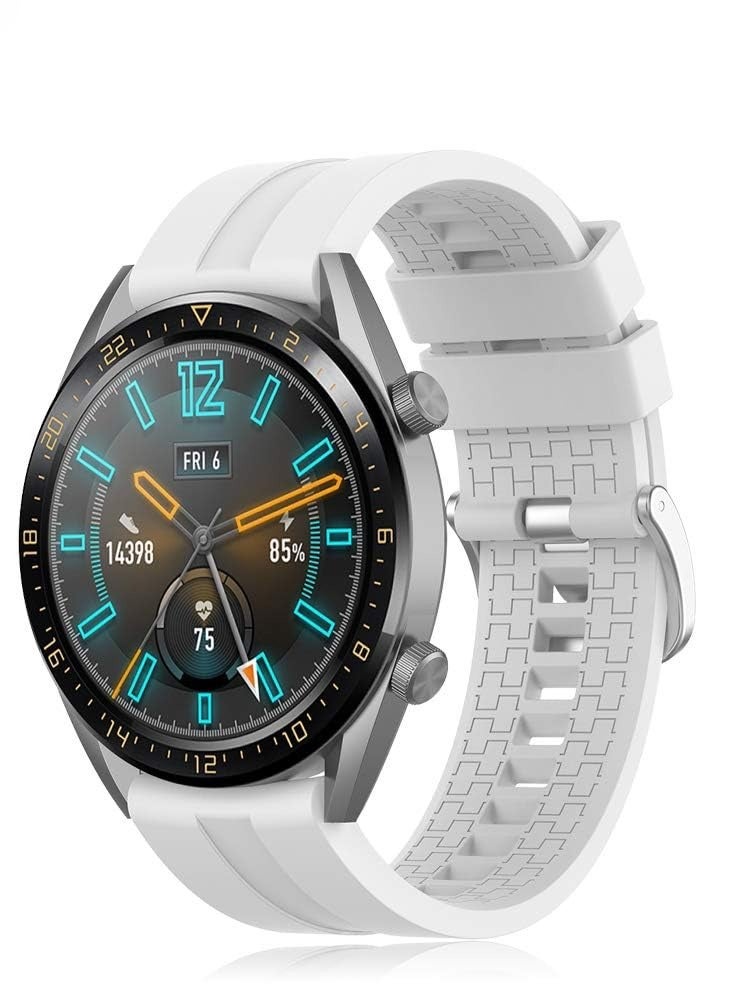 حزام سيليكون 20 ملم لساعة سامسونج جير سبورت/ساعة 6/5/4 40 ملم 44 ملم/ساعة 6 كلاسيك 43 ملم 47 ملم/ 5 برو 45 ملم/S2 كلاسيك/أكتيف 2 40 ملم 44 ملم/Amazfit GTS/2/2e/GTS3/3 Pro/GTS4/2 ميني/3 ميني/4 ميني أبيض - Image 1