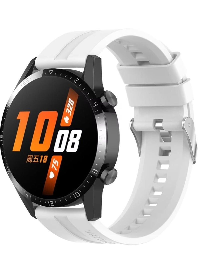 حزام سيليكون 20 ملم لساعة سامسونج جير سبورت/ساعة 6/5/4 40 ملم 44 ملم/ساعة 6 كلاسيك 43 ملم 47 ملم/ 5 برو 45 ملم/S2 كلاسيك/أكتيف 2 40 ملم 44 ملم/Amazfit GTS/2/2e/GTS3/3 Pro/GTS4/2 ميني/3 ميني/4 ميني أبيض - Image 3