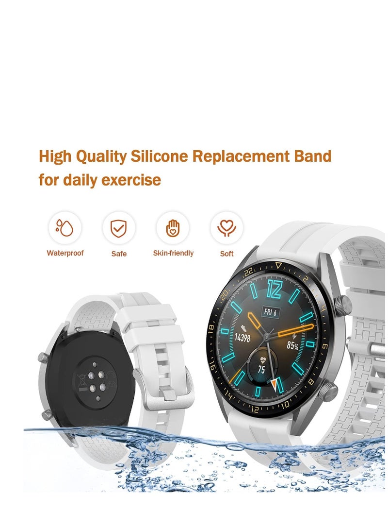 حزام سيليكون 20 ملم لساعة سامسونج جير سبورت/ساعة 6/5/4 40 ملم 44 ملم/ساعة 6 كلاسيك 43 ملم 47 ملم/ 5 برو 45 ملم/S2 كلاسيك/أكتيف 2 40 ملم 44 ملم/Amazfit GTS/2/2e/GTS3/3 Pro/GTS4/2 ميني/3 ميني/4 ميني أبيض - Image 4