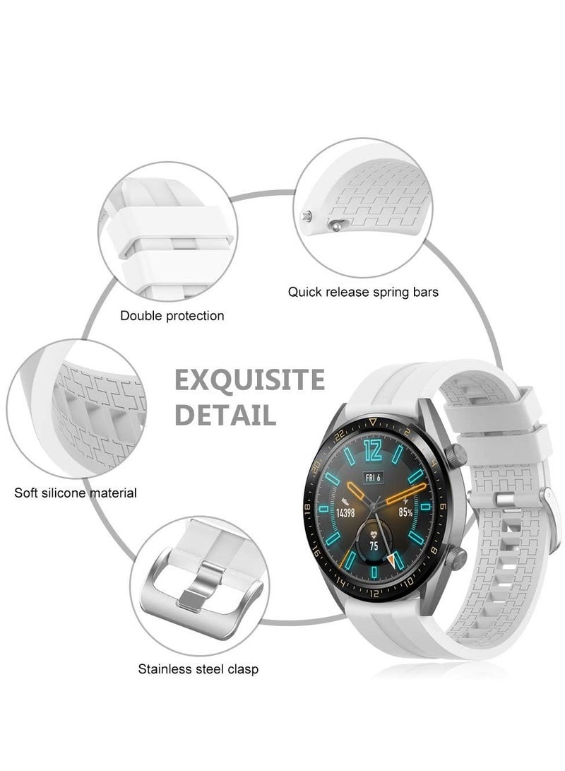 حزام سيليكون 20 ملم لساعة سامسونج جير سبورت/ساعة 6/5/4 40 ملم 44 ملم/ساعة 6 كلاسيك 43 ملم 47 ملم/ 5 برو 45 ملم/S2 كلاسيك/أكتيف 2 40 ملم 44 ملم/Amazfit GTS/2/2e/GTS3/3 Pro/GTS4/2 ميني/3 ميني/4 ميني أبيض - Image 5