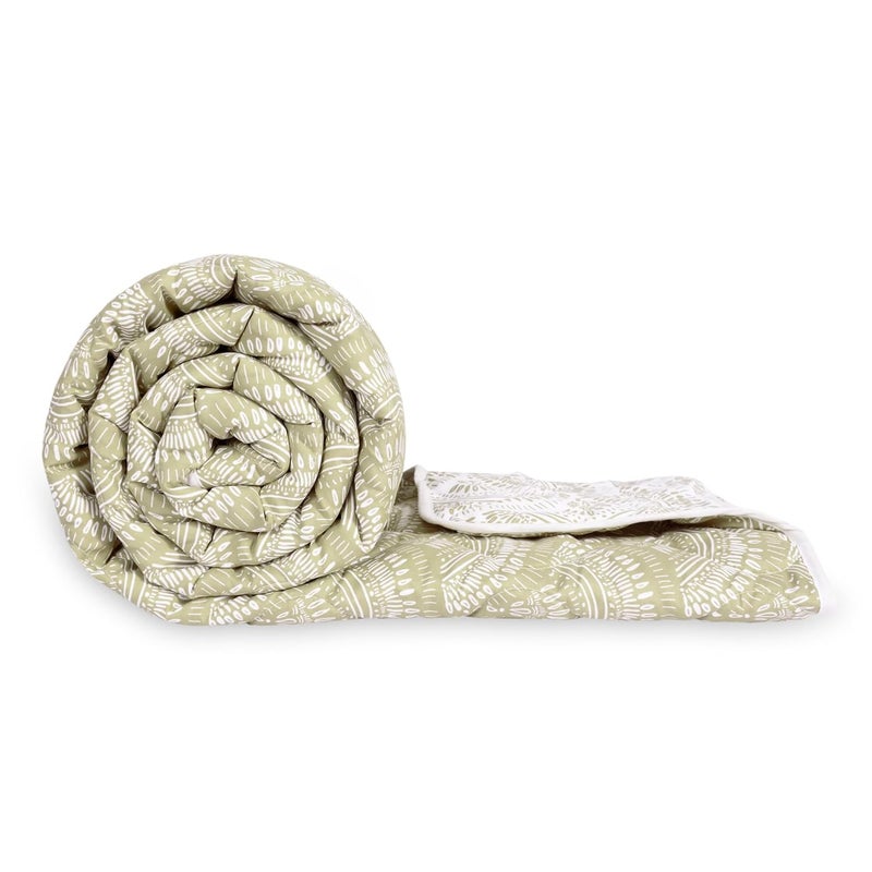 Divine Casa 120 GSM Microfiber Single Bed Comforter Soft Lightweight Reversible AC Blanket AllSeason 3Layered Quilt 230 x 140 cm Wheat - Image 1