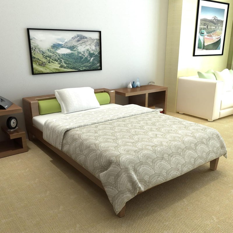 Divine Casa 120 GSM Microfiber Single Bed Comforter Soft Lightweight Reversible AC Blanket AllSeason 3Layered Quilt 230 x 140 cm Wheat - Image 2