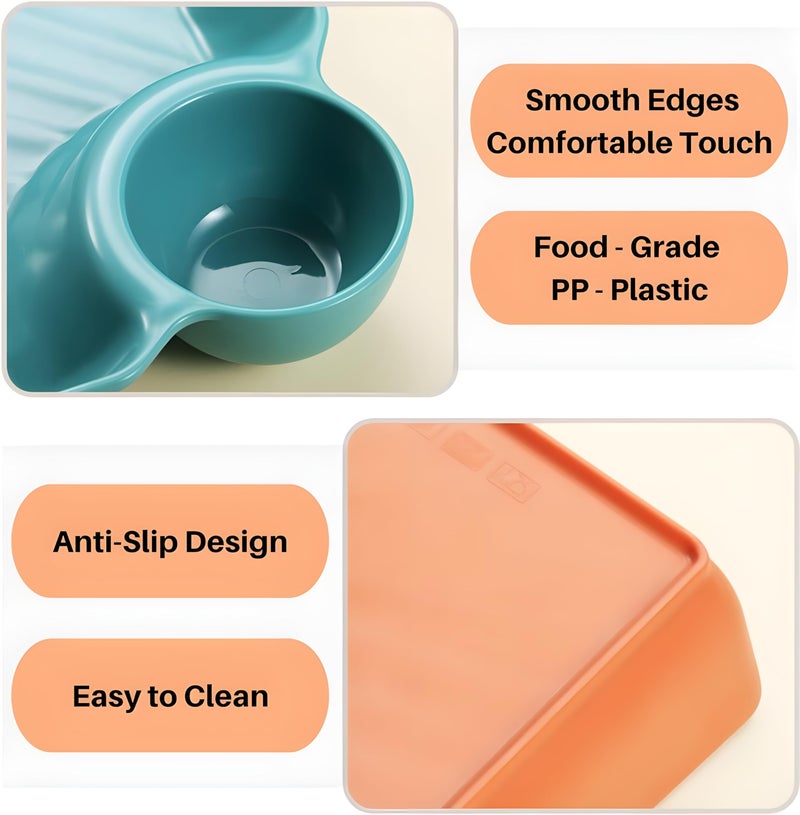 yomith Chip and Dip Serving Platter Dish Set, Divided Trays Snack Bowl Dishes, Wine Dine Appetizer Plates, Dumpling Plate with Sauce Holder for Kids, Family and Parties (8) - Image 5