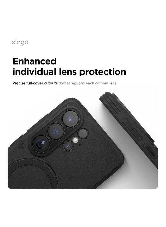 Elago Magnetic Armor Ring Stand for Samsung Galaxy S26 ULTRA (2026) Case Cover [MagSafe compatible] - Black - Image 4