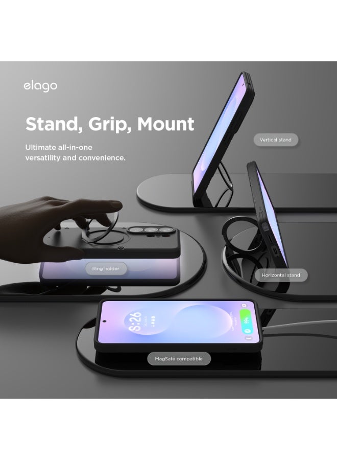 Elago Magnetic Armor Ring Stand for Samsung Galaxy S26 ULTRA (2026) Case Cover [MagSafe compatible] - Black - Image 3