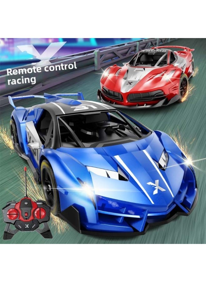 Generic 1:18 Simulation Remote Control Racing Electric Boy Toy Double Light Charging 2.4G Remote Control Four-wheel Drive Sports Car Generation-Color:35a2.4g [blue] Lambo Remote Control Car-mail Order Box-Scale:Standard Version [lithium Battery*1 + Charging Cable]  - Image 2