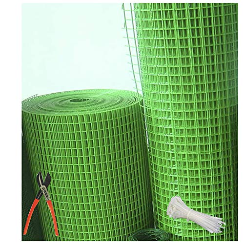 SAI PRASEEDA UV Stabilized 12 MM PVC Coated Weld Wire Garden Fencing Iron Net_Tree Guard Net_Anti Bird Net_3 Feet Height X 20 Feet Length_with 1 Cutter and 100 PVC Tags SP54 - Image 1