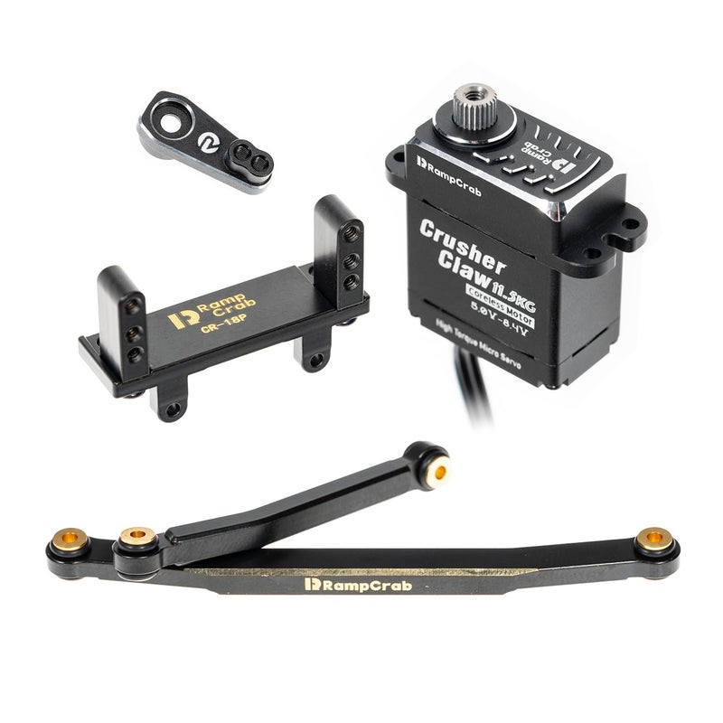 RampCrab Crusher Claw 115KG Servo with Brass Servo Mount Bracket Steering Links and Servo Horn for CR18P - Image 3